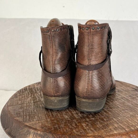 Ksubi Boots Womens Size 6 Heiffer 7 Stud Double Zip Up Brown Leather Western - Picture 6 of 14